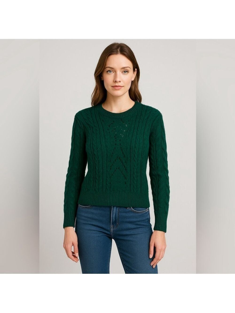 Ricki’s Cable Knit Sweater – Dark Teal Green – Size Small